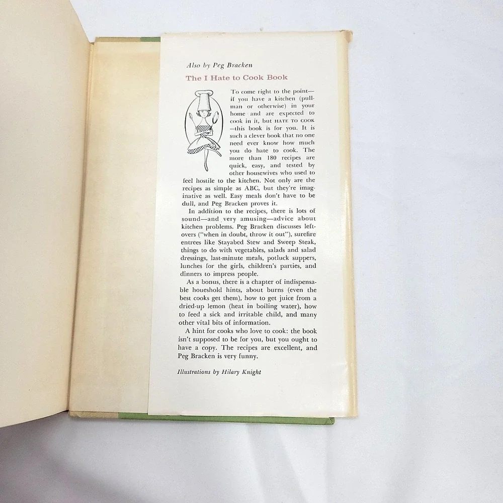The I Hate To Housekeep Book Peg Bracken 1962 1st Ed Hardcover DJ MCM Kitsch